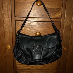 Coach Black Leather Shoulder Bag